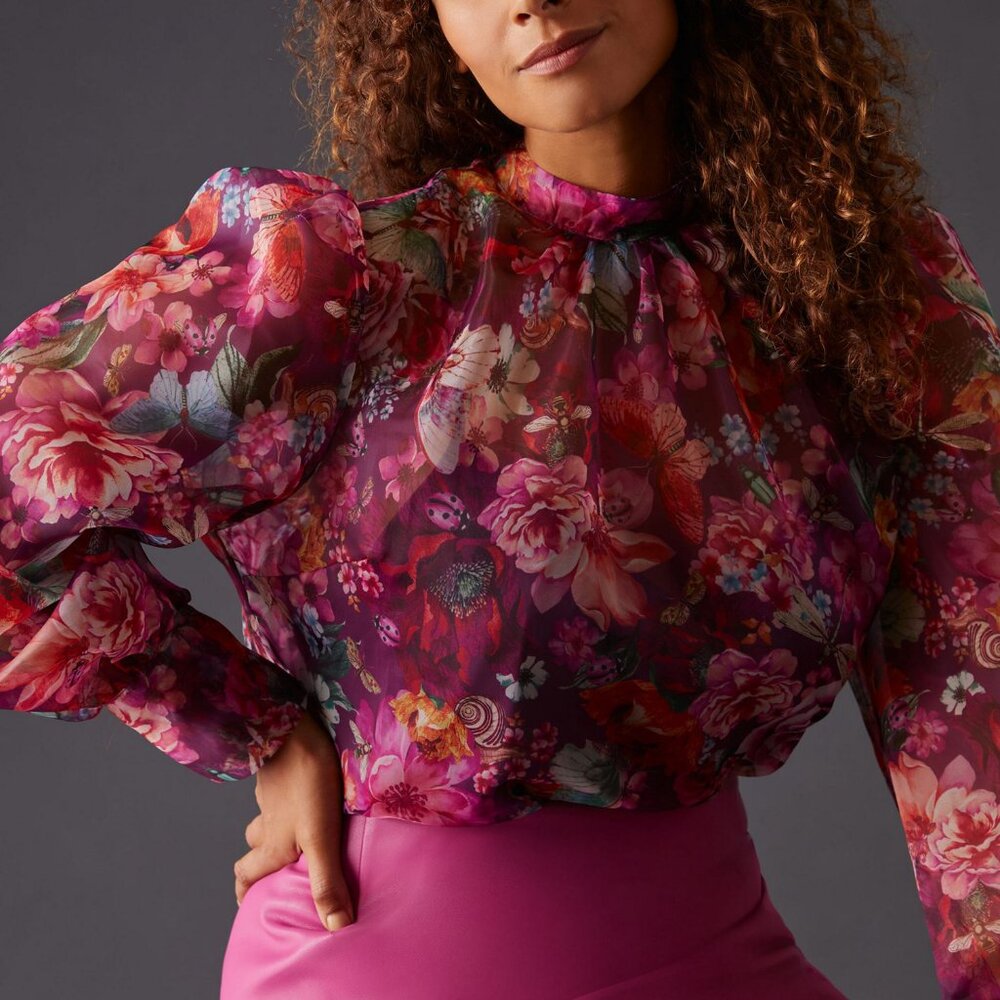 Organza Bow-Back Blouse